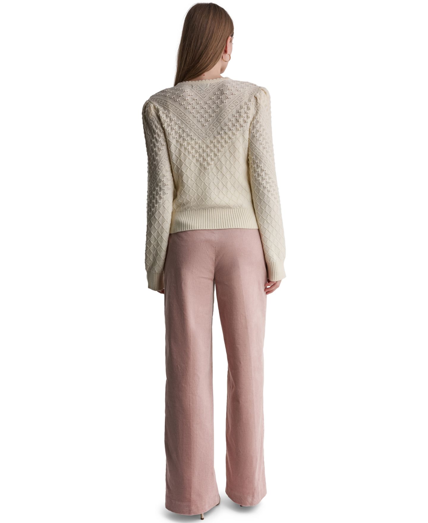 Женский кардиган BCBG Fitted Textured Long-Sleeve, цвет: Buttercream — фото 7