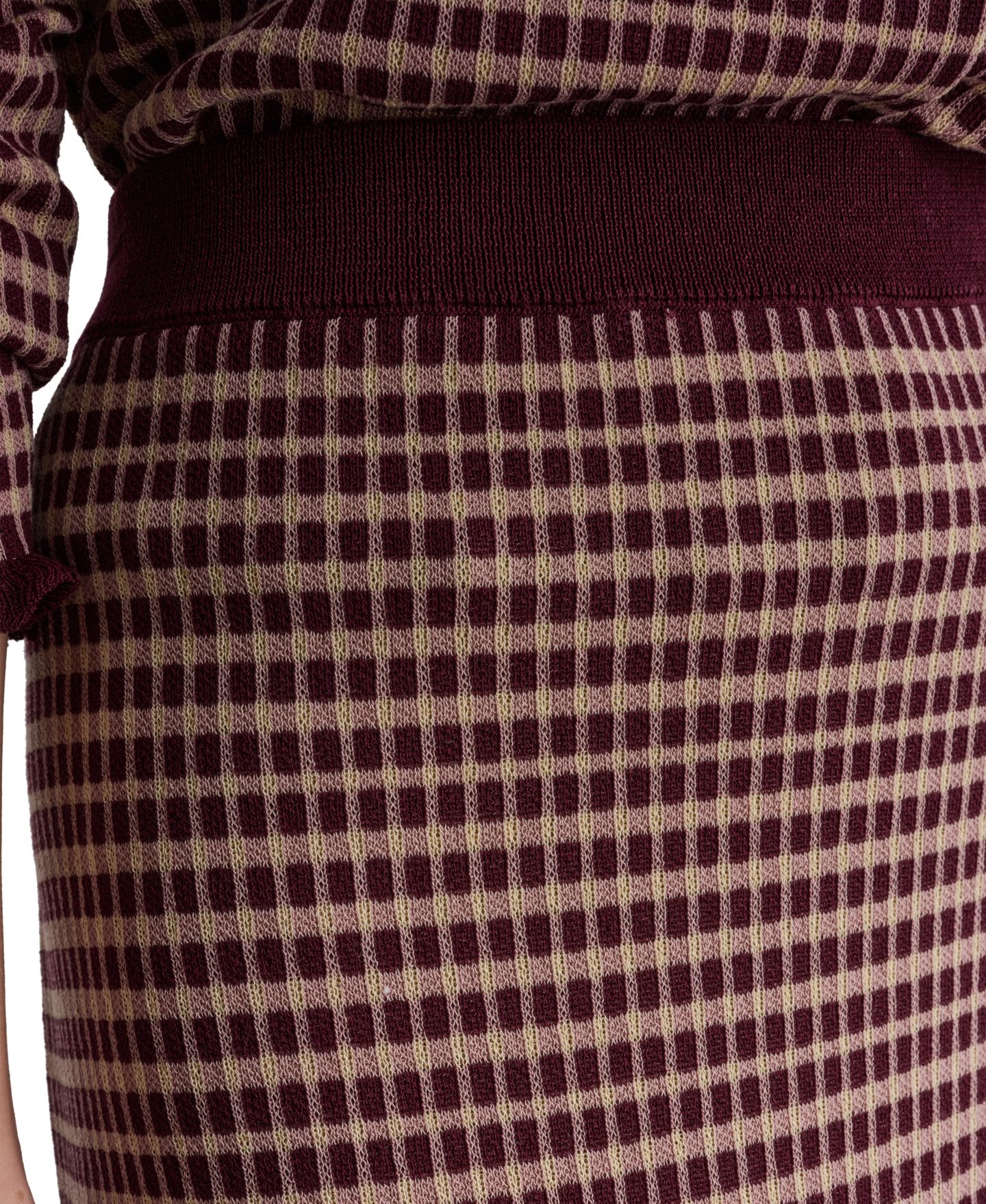 Женская юбка BCBG High-Waisted Plaid Knit Midi, цвет: Теневой мерло разноцветный — фото 7