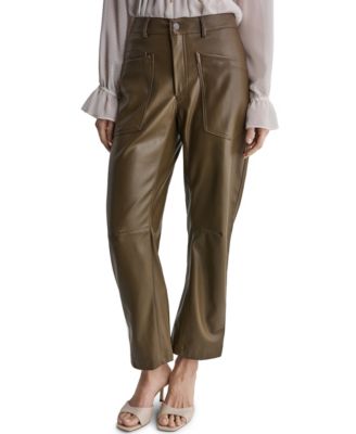 Women's Barrel Faux Leather Pants