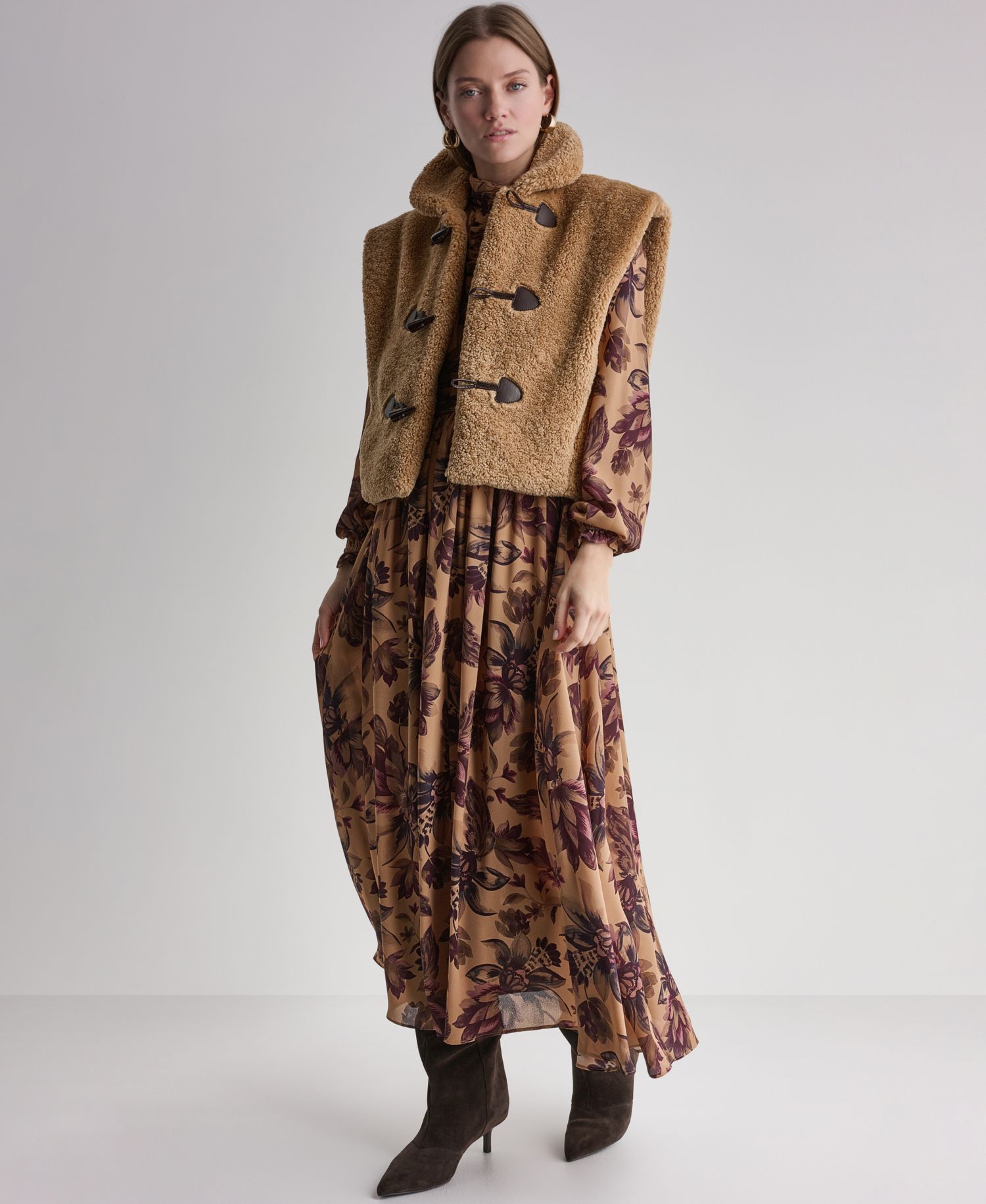 Women's Faux Fur Toggle Vest