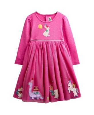 Toddler Girls' 2T-5T Long-Sleeve Appliqu&eacute; Tulle Dress