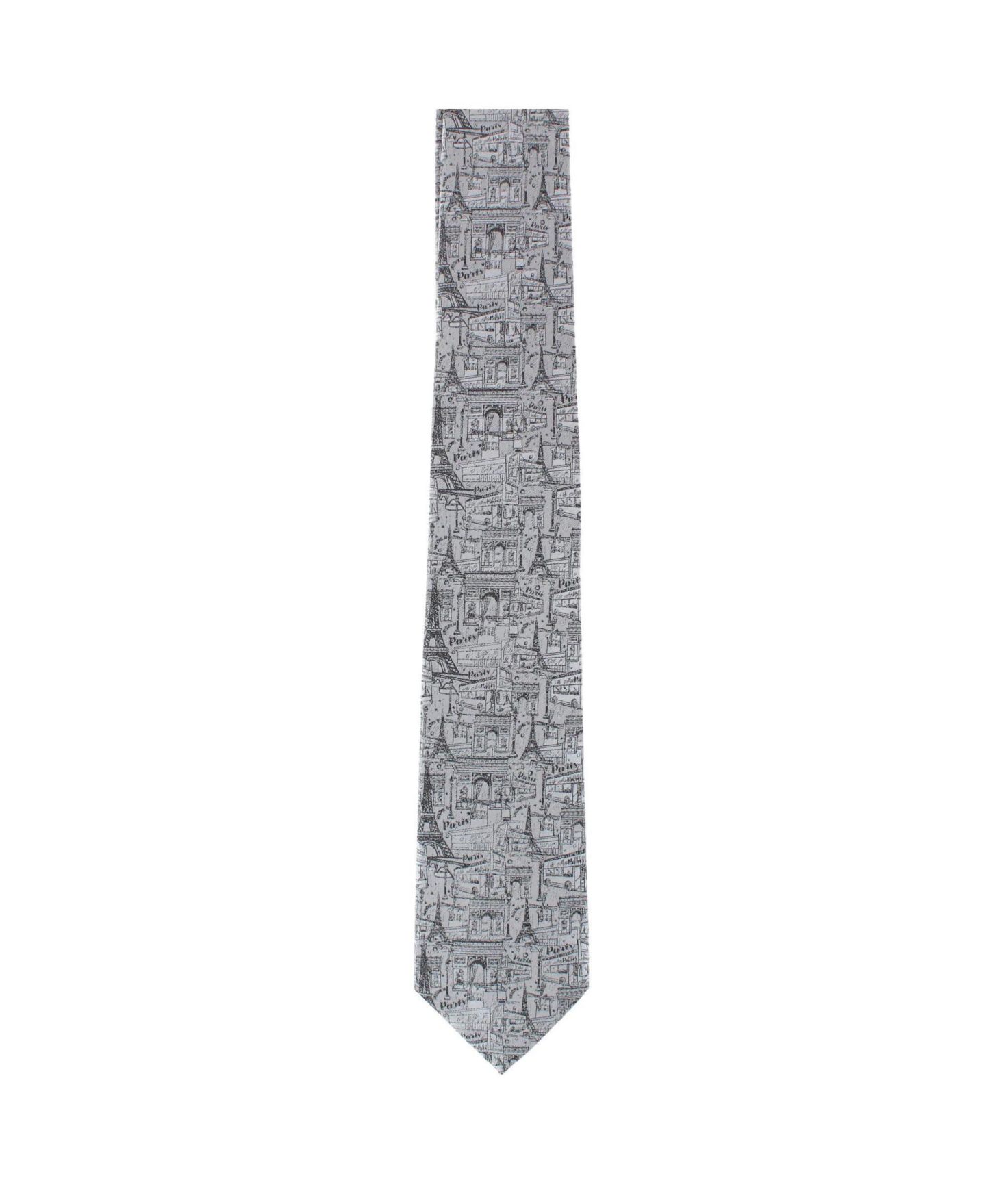 Мужской галстук TRAFALGAR Parisian Nights Silk Novelty Tie, цвет: Серебряный — фото 2