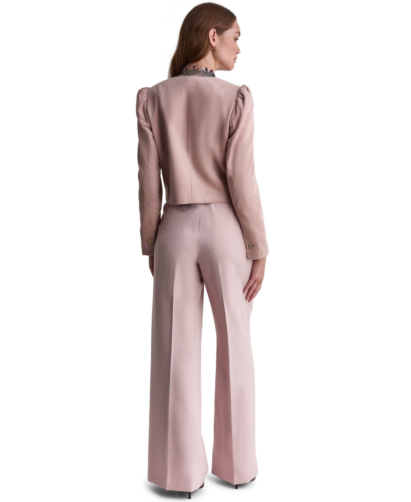 Женская куртка BCBG Corduroy Puff-Shoulder Collarless, цвет: Blushstone — фото 5
