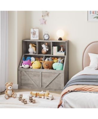 Kids Toy Storage Organizer, Kids Bookshelf and Toy Storage, Toddlers Bookshelf Toy Organizer for Kids Rooms Playroom Bedroom Nursery Daycare
