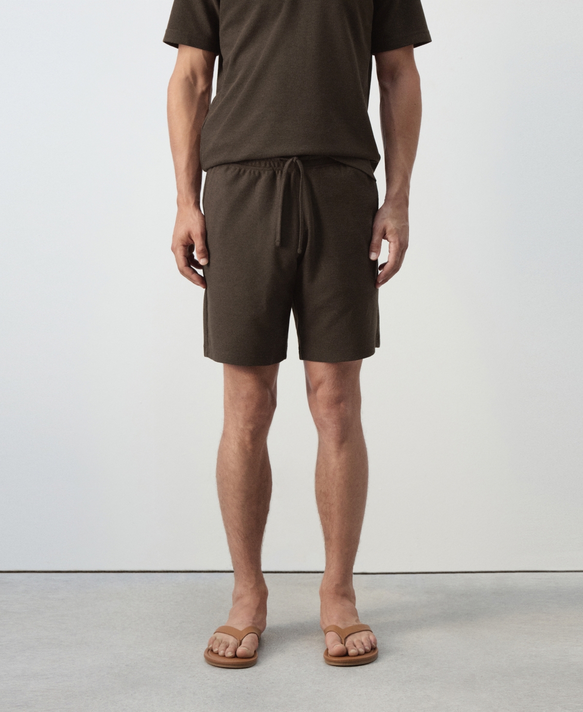 Mango Men's Textured Straight-Fit Cotton-Blend Bermuda Shorts, 8.27" Inseam