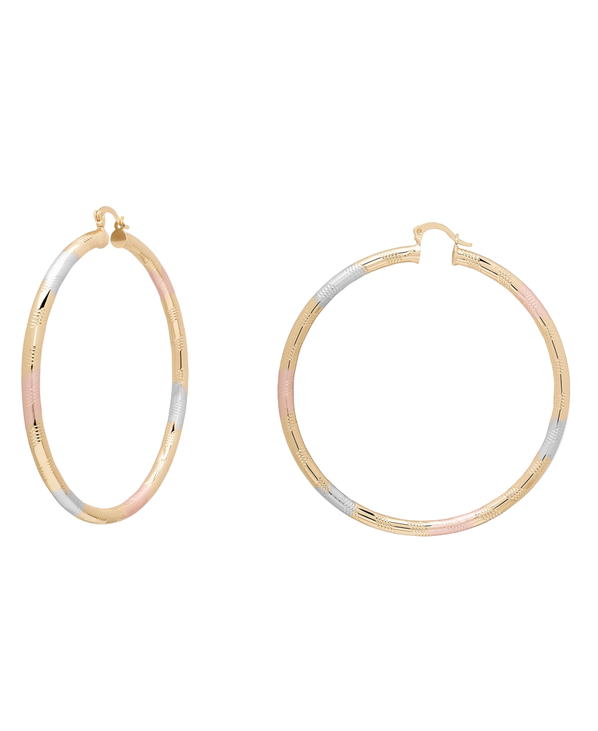 Macy's Tri-Color 70mm Hoop Earrings
