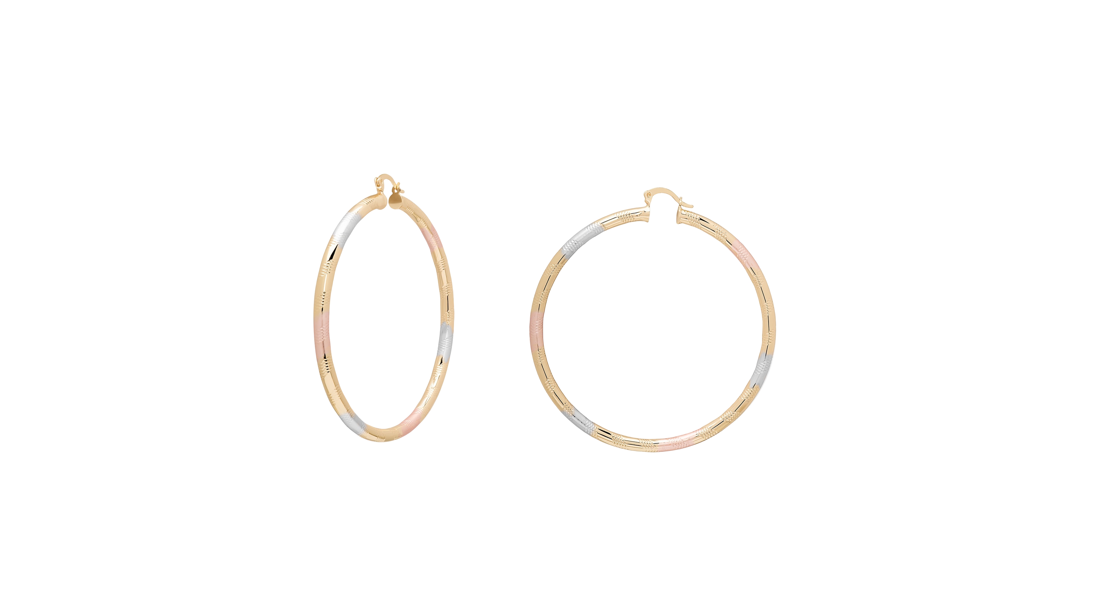 Macy's Tri-Color 70mm Hoop Earrings