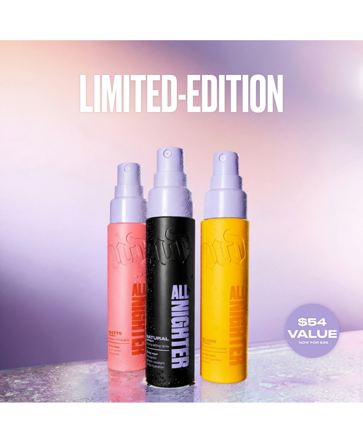 Urban Decay 3-Piece Make It Neat All Nighter Setting Spray Discovery Set