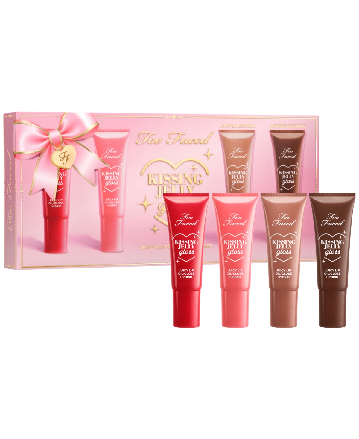 Too Faced 4-piece Kissing Jelly Lip Oil Gloss Collection Set In Multi Colored