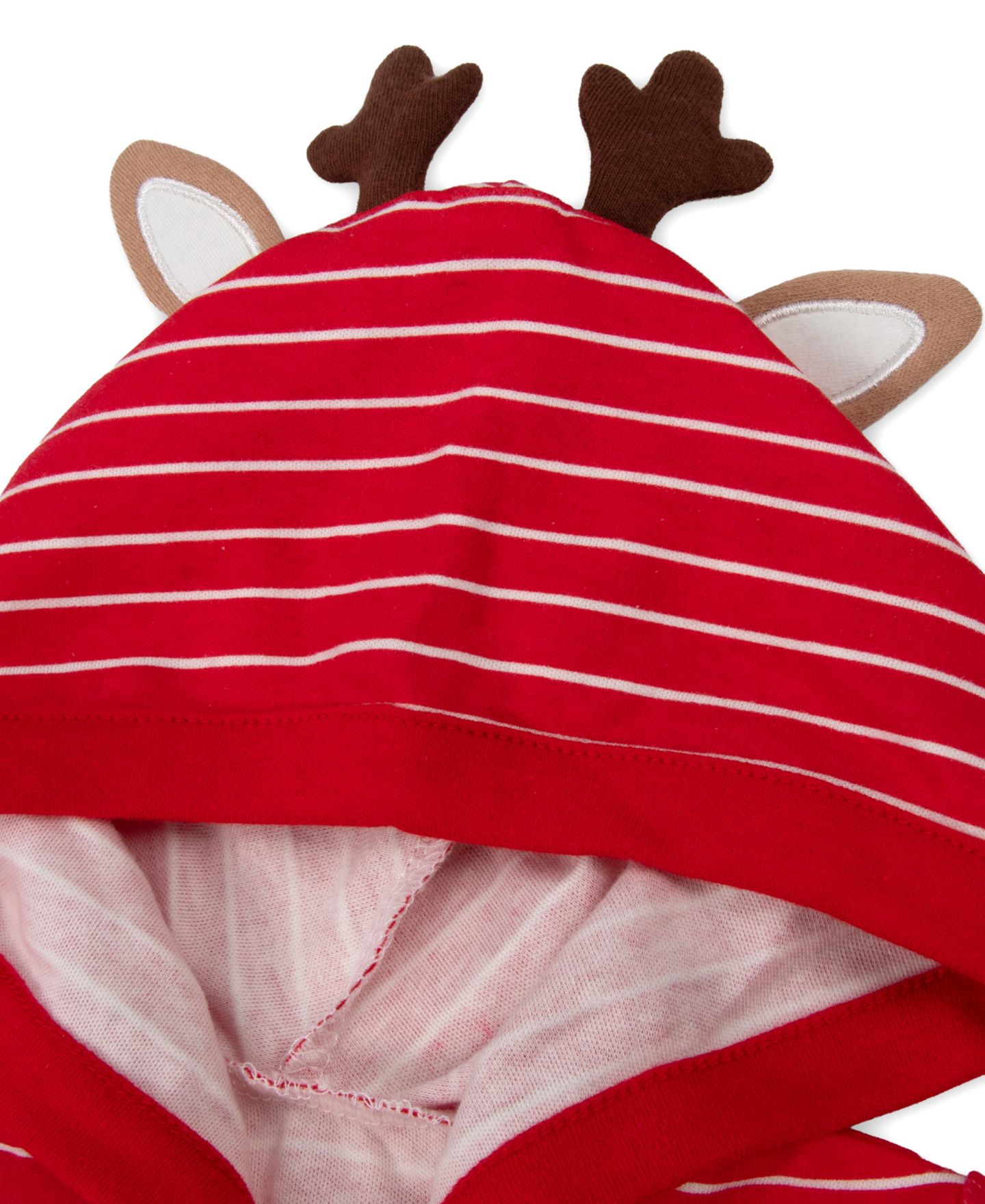 Baby Essentials Boys' and Girls' Reindeer Holiday Hooded Bodysuit, Pants, and Socks, 3-Piece Set, цвет: Красный — фото 3