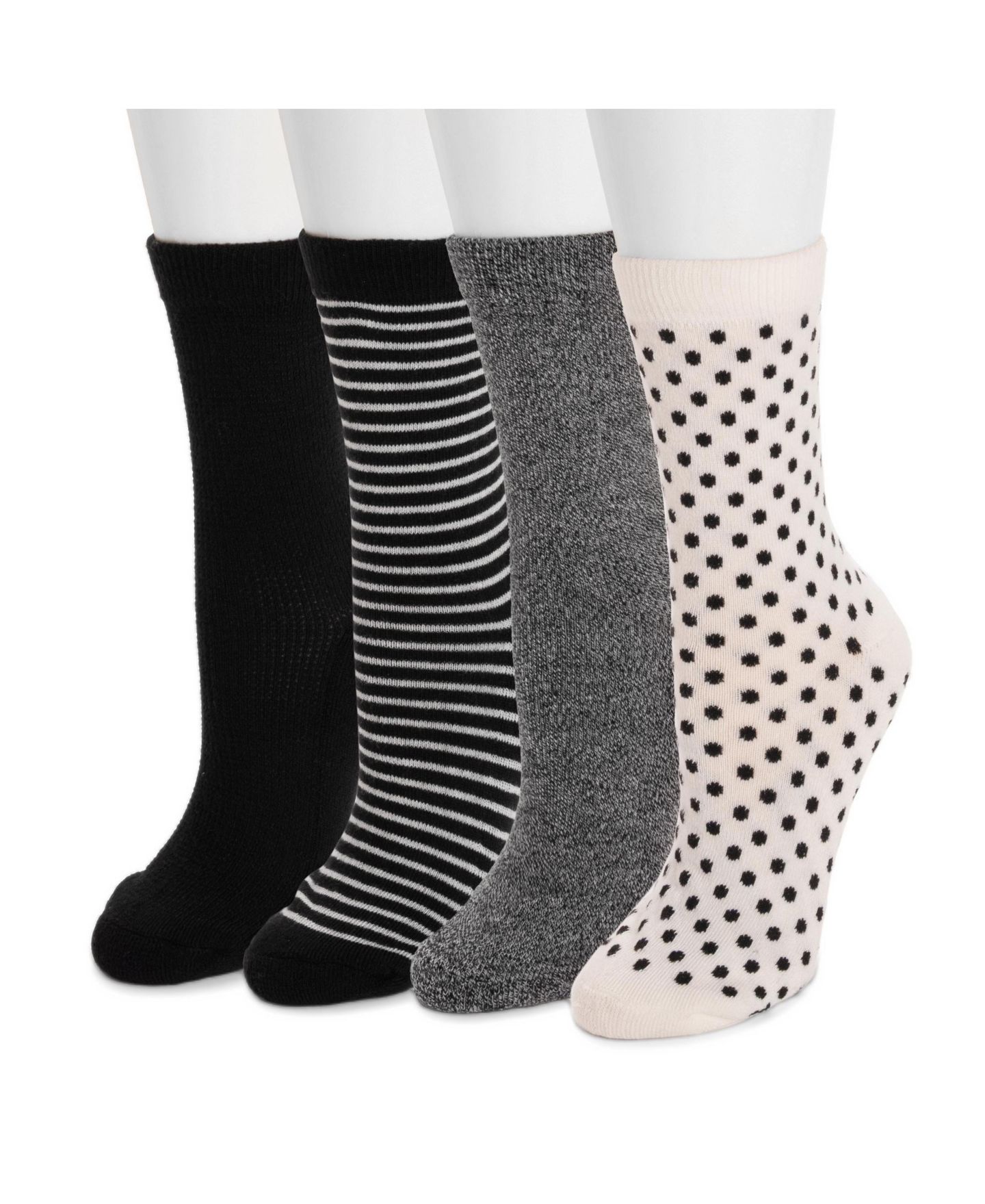 Носки Step, средней высоты — MUK LUKS, цвет: Чёрный / Белый — фото 2