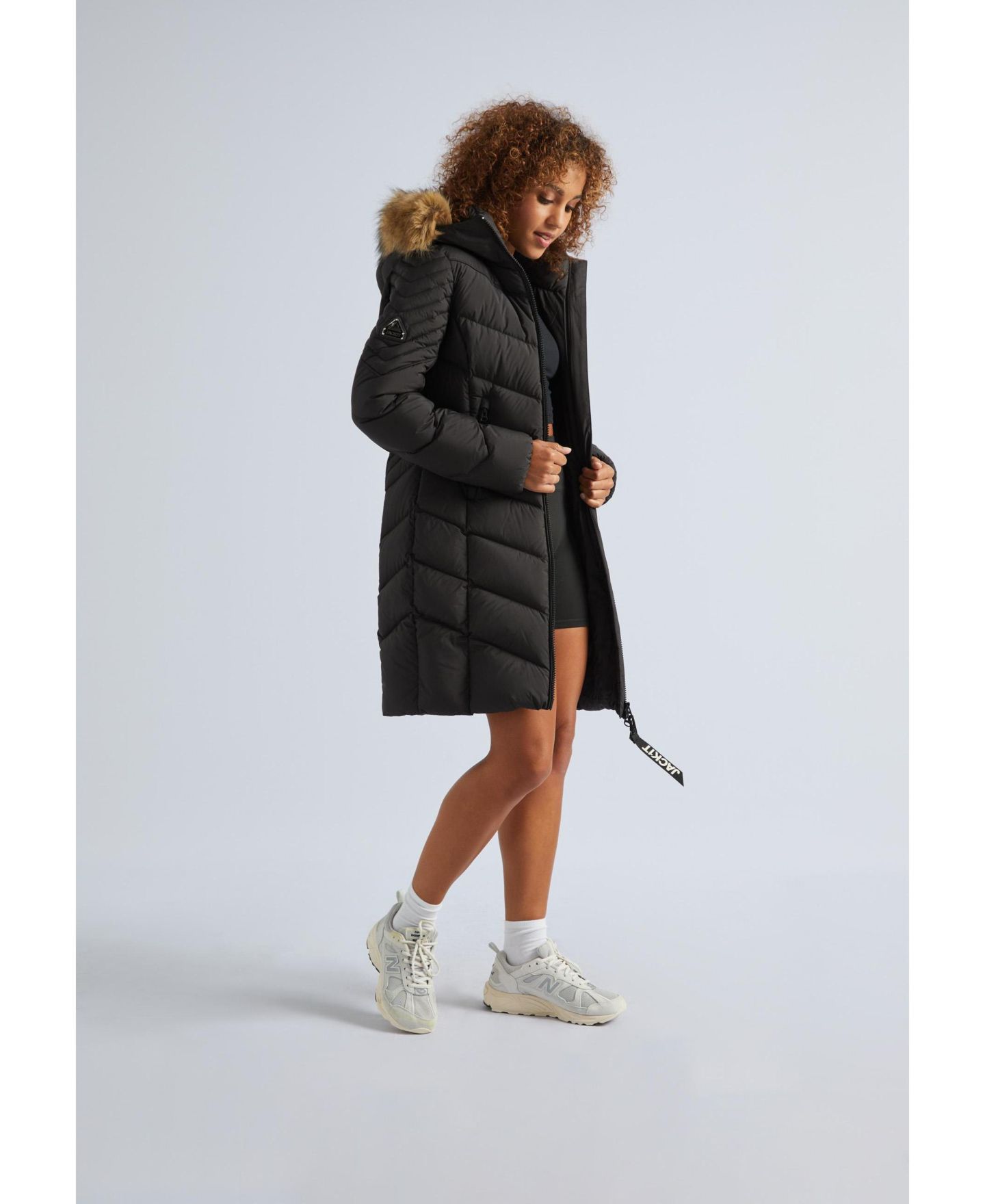 Женская куртка JACK1T Longline Quilted Puffer, цвет: Чёрный — фото 4