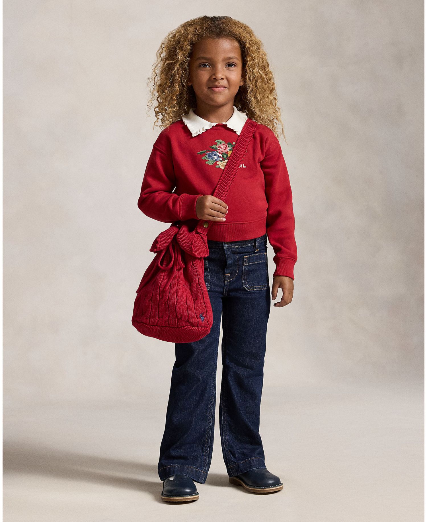 Girls' 2T-6X Collared Fleece Sweatshirt
