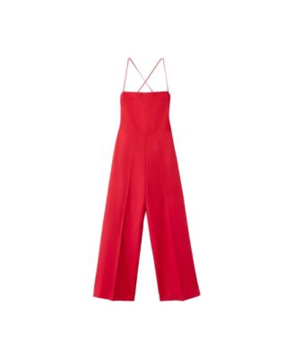 Women's Cross-Back Sleeveless Wide-Leg Jumpsuit