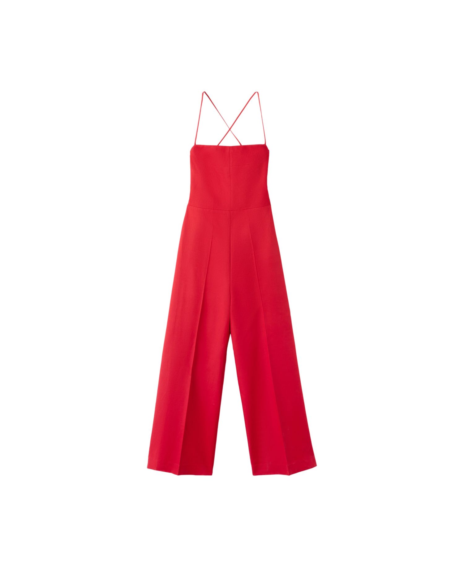 Women's Cross-Back Sleeveless Wide-Leg Jumpsuit