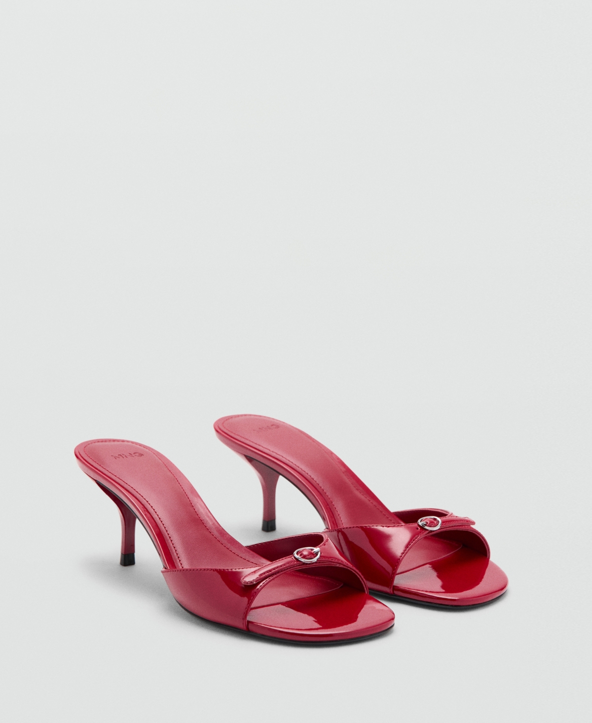 Mango Women's Patent Faux Leather High-Heel Slingback Sandals - Red