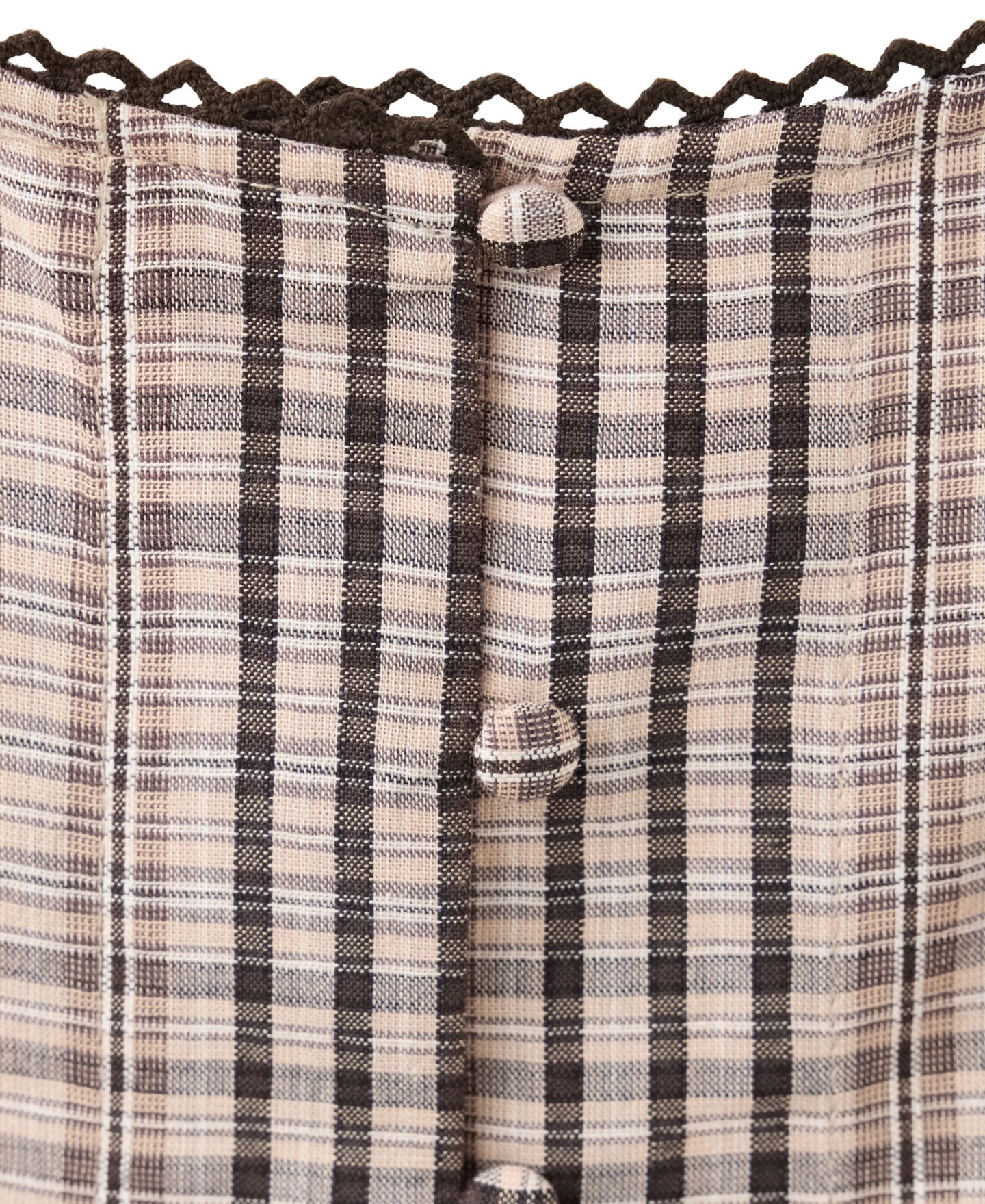 Женский топ Mango Plaid Square Neck Cropped Cotton-Blend, цвет: Коричневый — фото 4