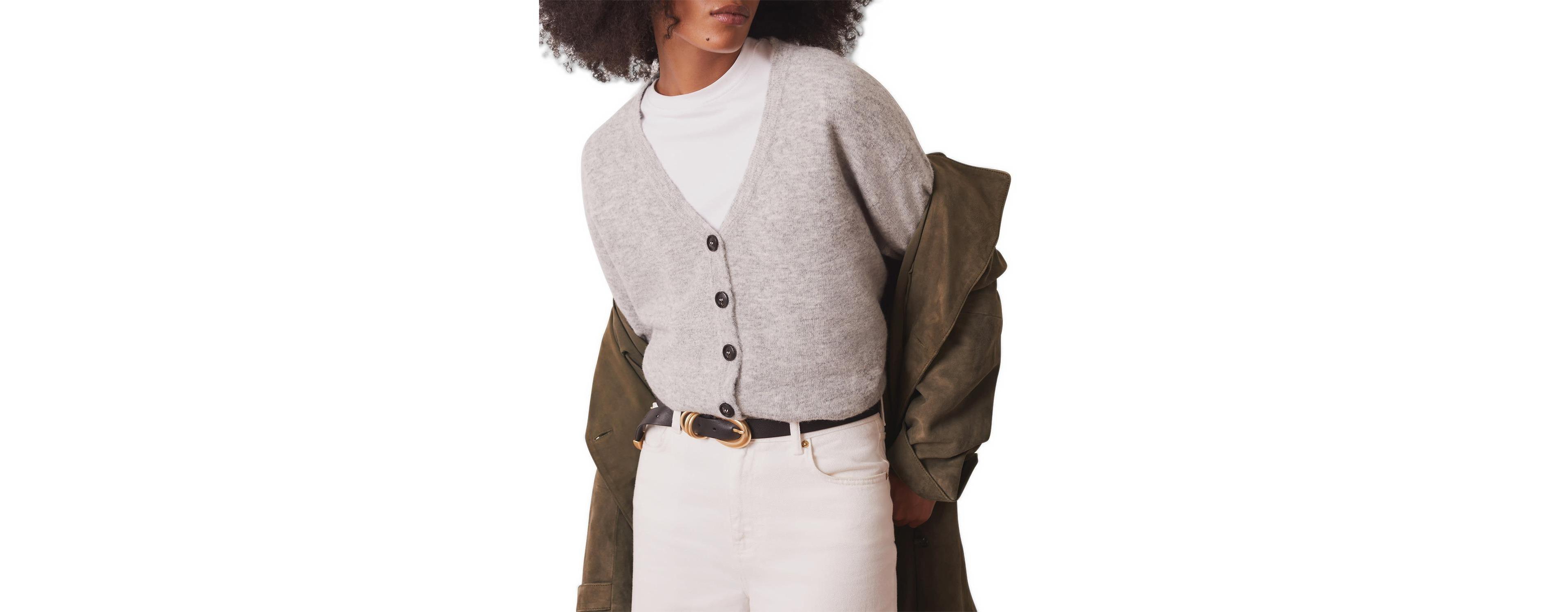 Mint Velvet Women's V-Neck Long-Sleeve Cardigan