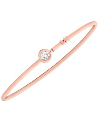 Solitaire Wire Bangle Bracelet