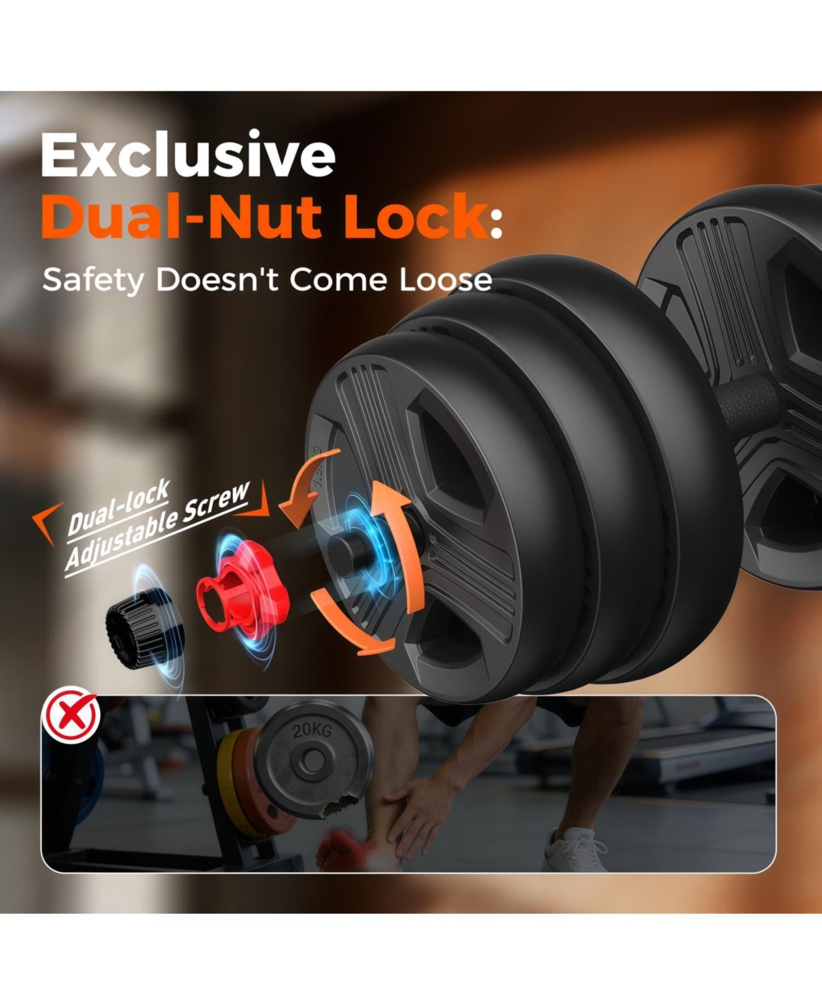 Fed Fitness Adjustable 5 in 1 Free Weights Set, 55LB (27.5 Lb Pair) Dumbbell Set, Convertible to Barbell, Kettlebell, Push Up Stand