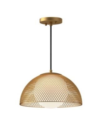 Haven 12-in Gold/Opal Matte Glass 1 Light Socket Pendant