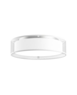 Dalton 16-in White Organza Dimmable LED Flush Mount