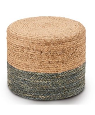 Round Seagrass Pouf Ottoman Footstool for Living Room