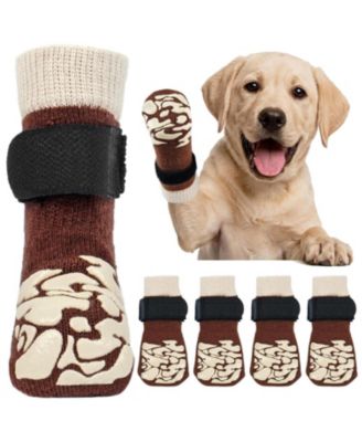 Non-Slip Breathable Recovery and Protective Dog Socks with Adjustable Straps, Set of 4
