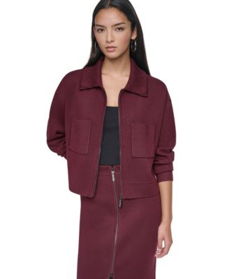 Women's Zip-Up Collared Sweater Jacket