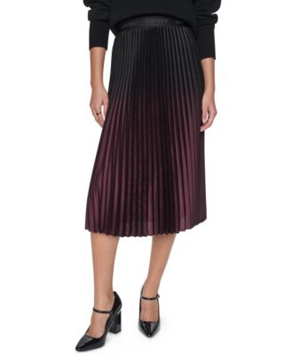 Women's High-Waisted Pleated Midi Skirt
