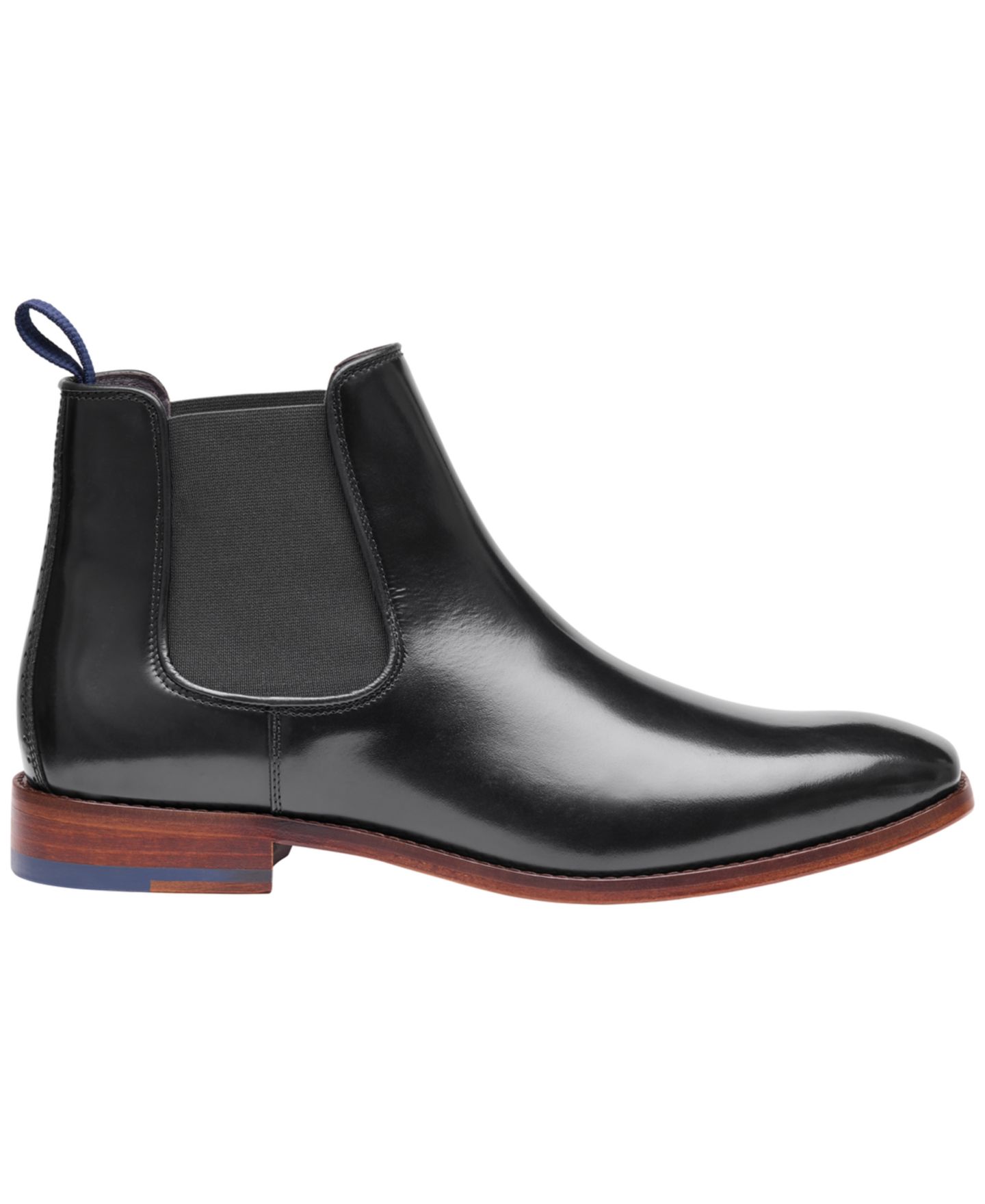 Мужские ботинки Johnston & Murphy Arrister Italian Leather Slip-On Almond-Toe Chelsea, цвет: Чёрный — фото 2