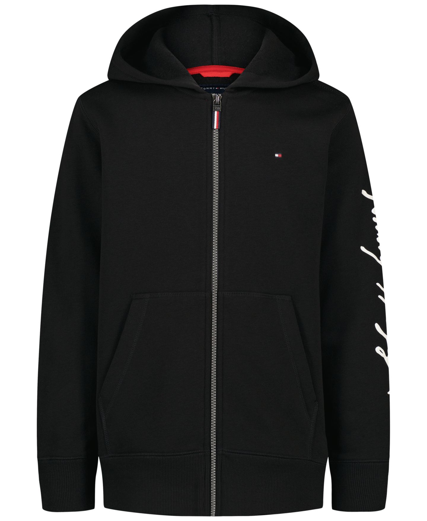 Худи Tommy Hilfiger Signature Full Zip Relaxed-Fit для мальчиков, цвет: Чёрный — фото 1
