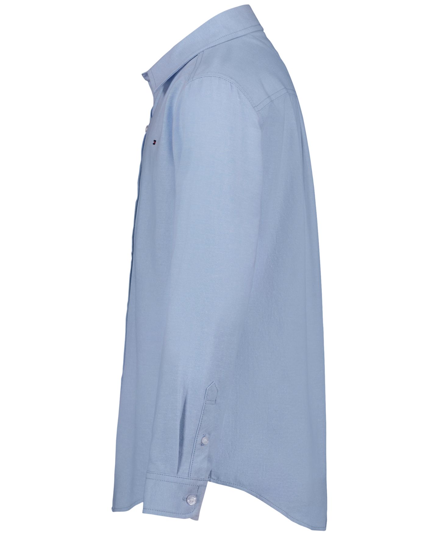 Рубашка Tommy Hilfiger Oxford Long-Sleeve Cotton Shirt для мальчиков, цвет: Синий — фото 3