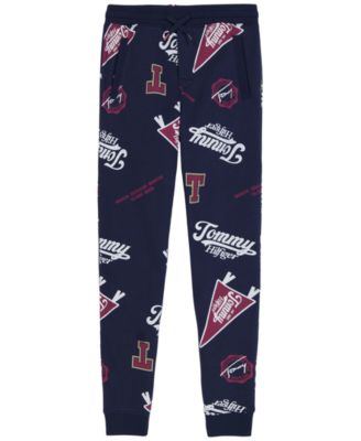 Boys' 8-20 Collegiate AOP Allover-Print Pull-On Ribbed-Cuff Joggers