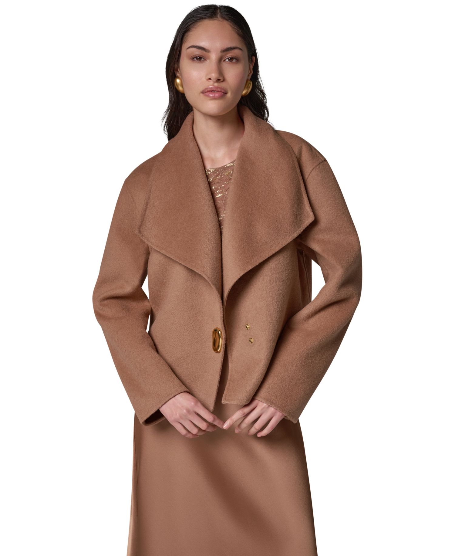 Women's Wrap Short Jacket with Hardware Closure