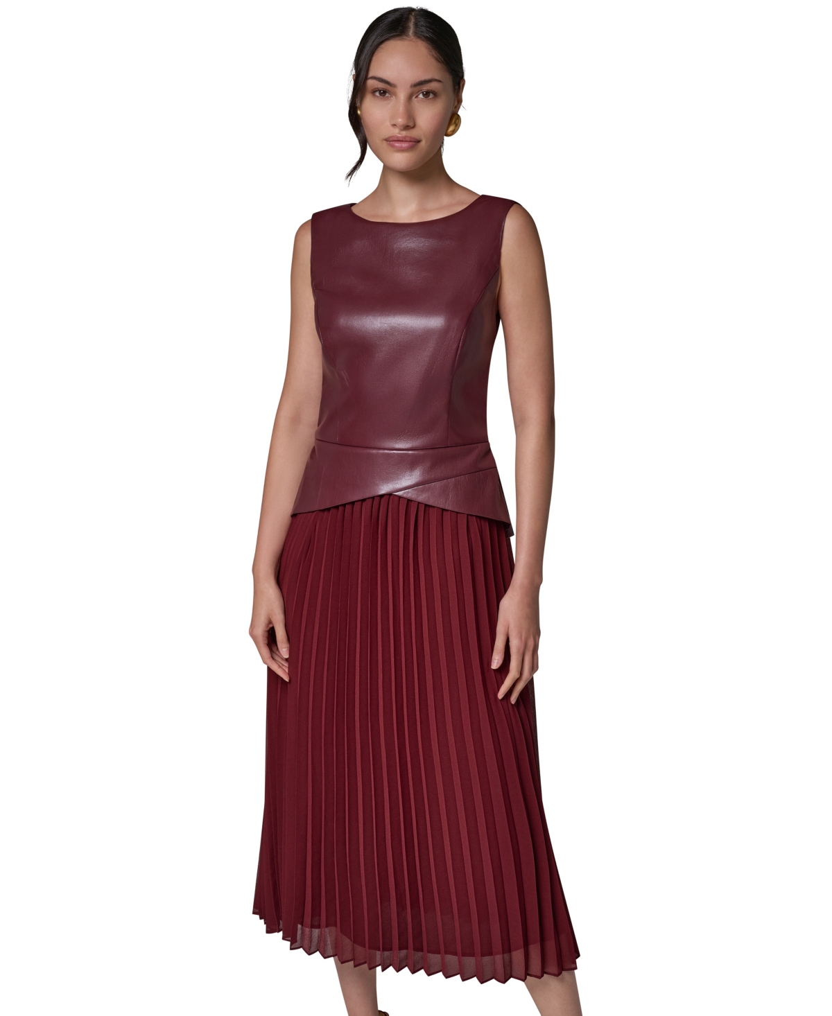 Donna Karan New York Women's A-Line Sleeveless Midi Dress