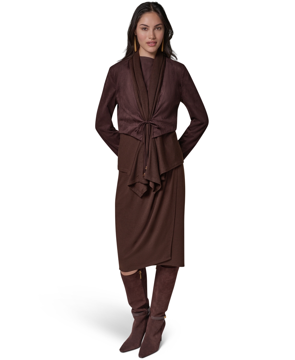 Donna Karan New York Women's Mxd Media Mixed-media Shawl Collar Jacket