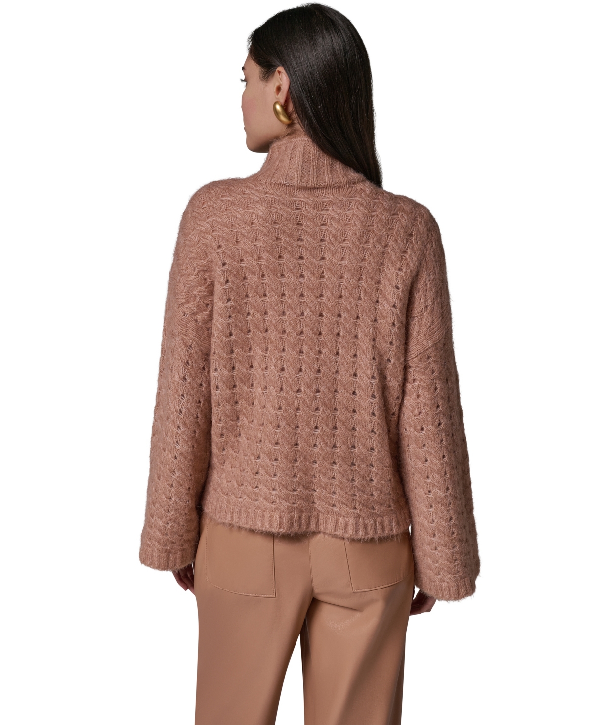 Donna Karan New York Women's Basket-Weave Knit Cable Sweater