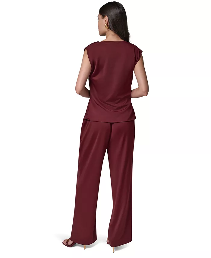 Women's Cowl Neck Draped Sleeveless Blouse - thumbnail 5