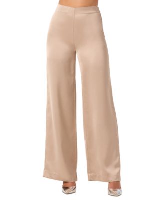 Women's Ivana High-Waisted Wide-Leg Satin Pants