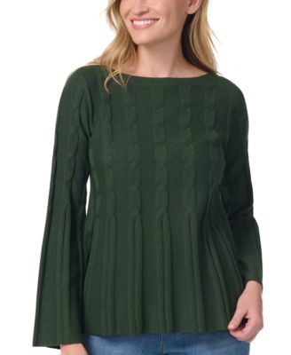 Women's Maren Cable-Knit Boat Neck Bell Sleeve Sweater