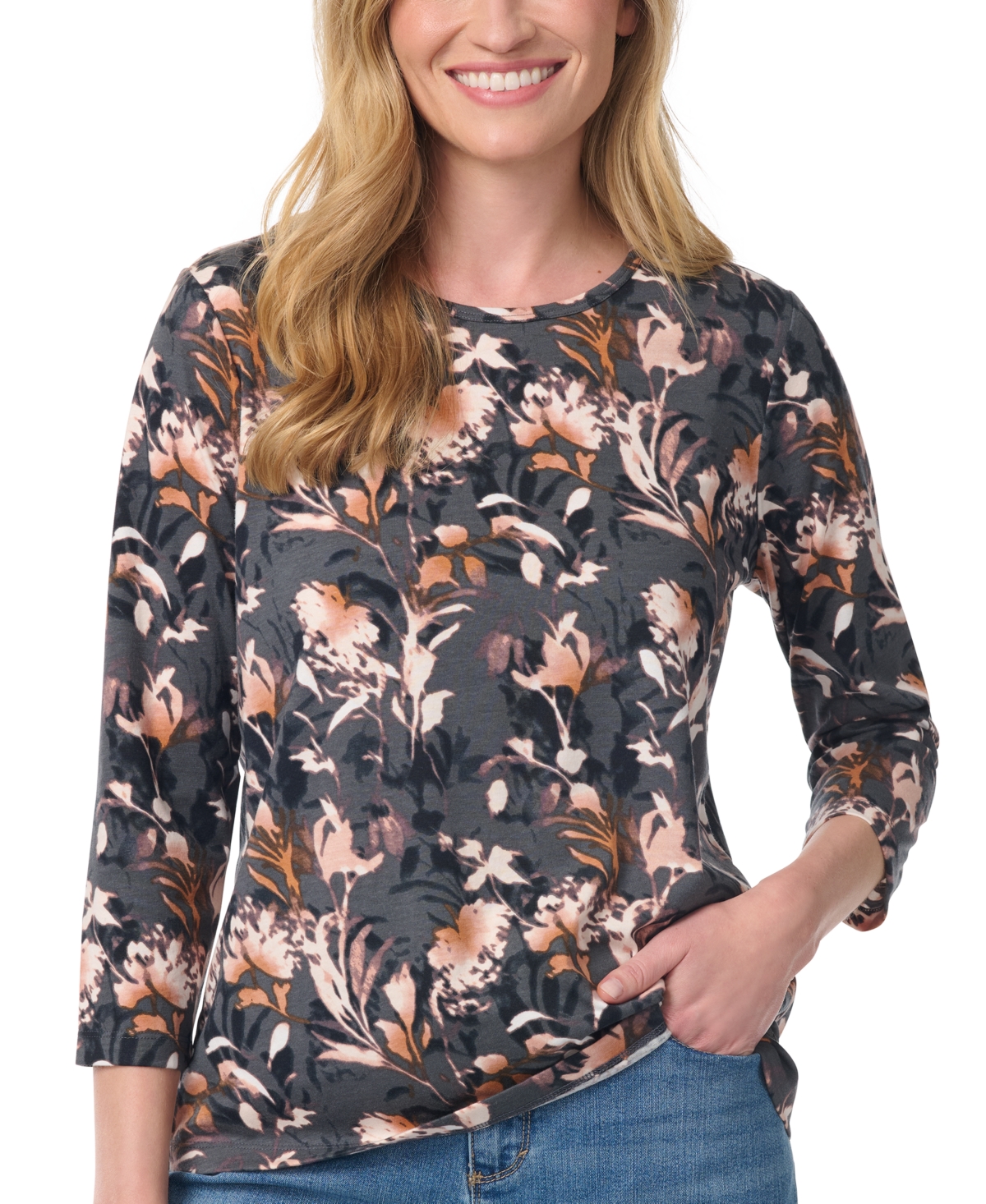 Gloria Vanderbilt Women's Amanda 3/4-Sleeve Knit Top