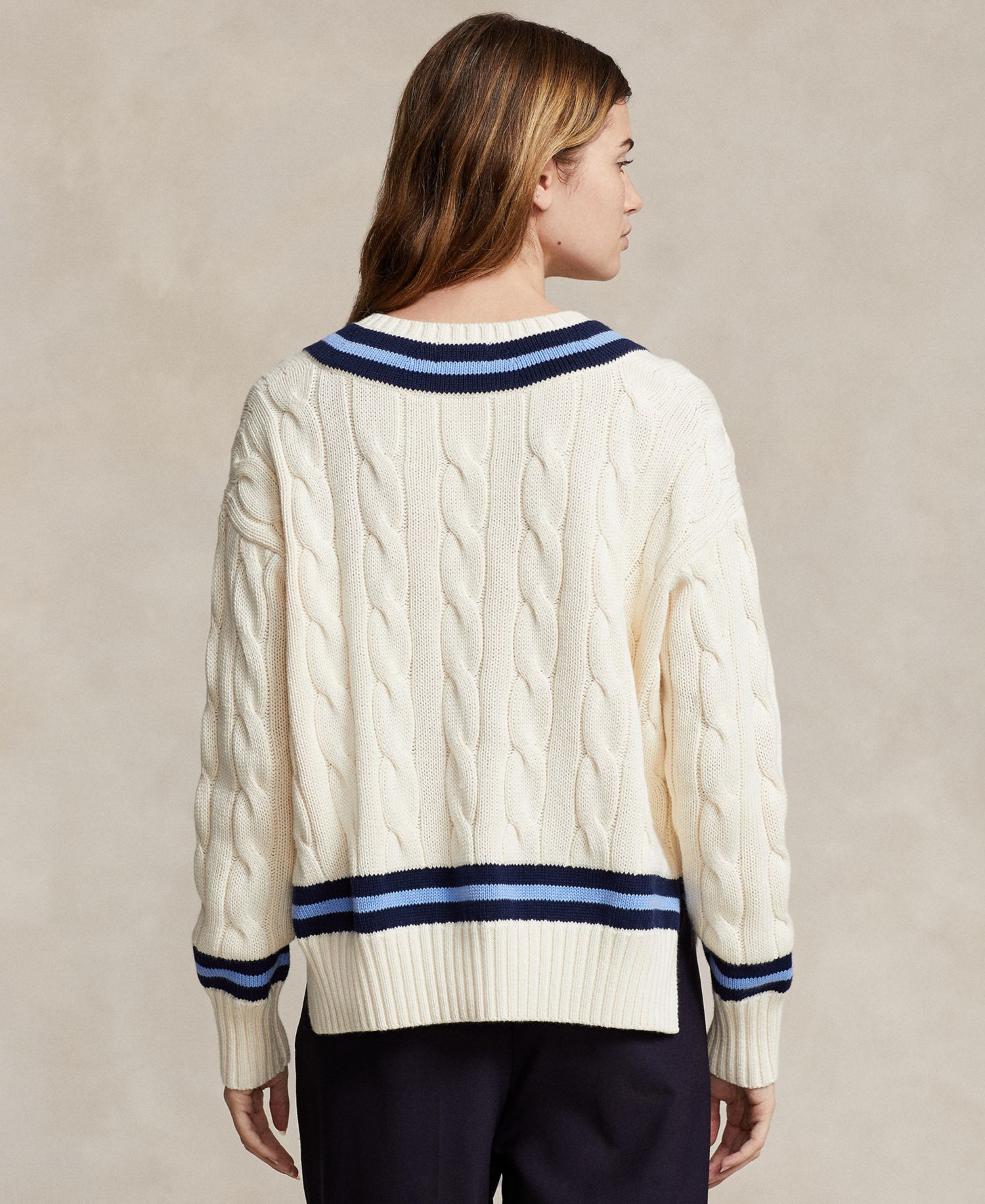 Women's Cable-Knit Cotton Cricket Sweater