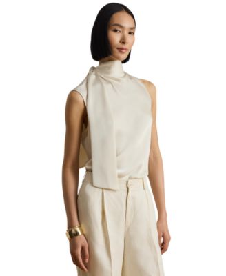 Women's Tie-Neck Sleeveless Blouse