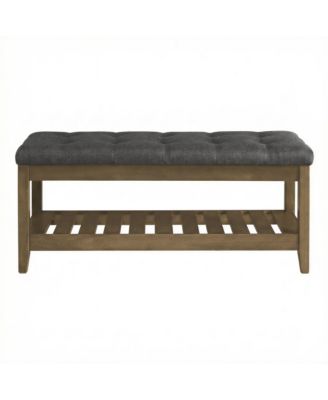 Upholstered End of Bed Bench, Storage Ottoman with Solid Wood Frame, Window Seat, for Living Room, Bedroom
