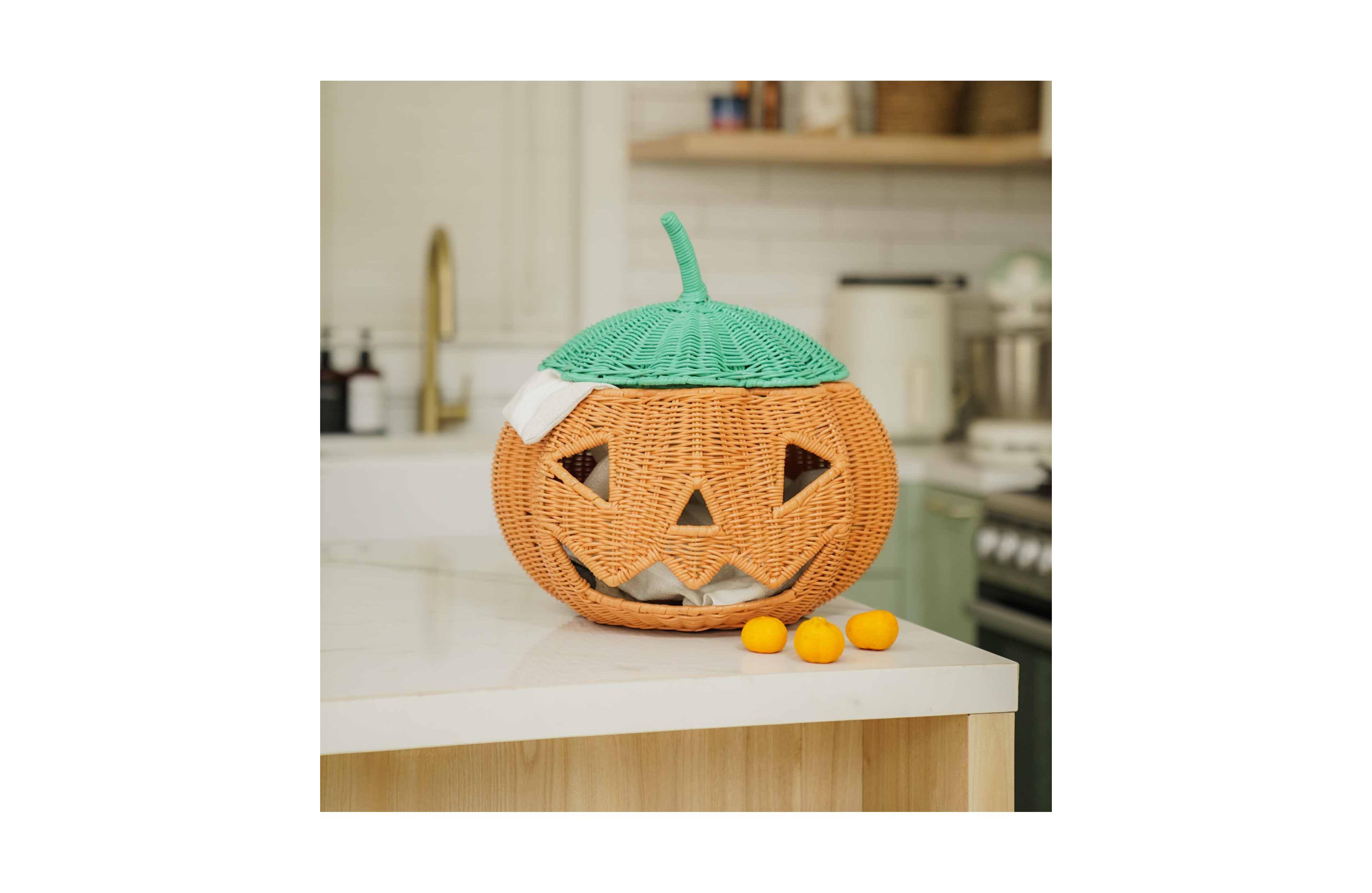 Momiji Pumpkin Face Handcrafted Rattan Storage Basket