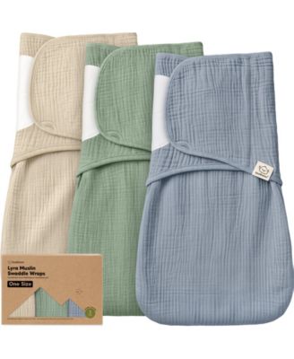 3pk Lyra Muslin Swaddles for Newborns, 100% Organic Cotton Baby Swaddle Sleep Sack for 0-6 Months Girls, Boys