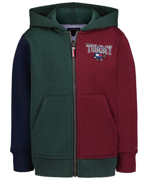 Худи Tommy Hilfiger Multi Mascot Graphic-Print Kangaroo-Pocket Zip для мальчиков, цвет: June Bug