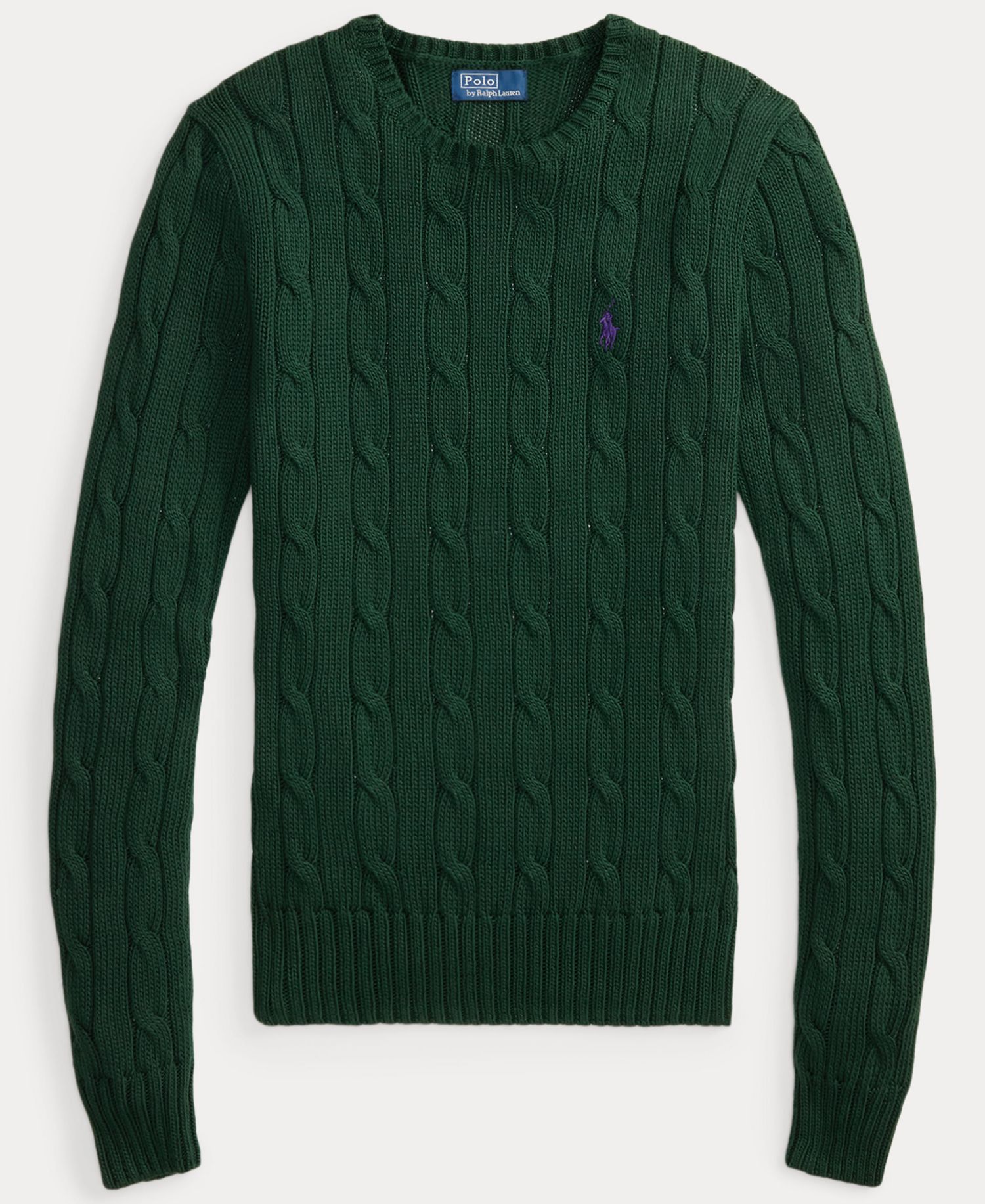 Women's Cable-Knit Cotton Crewneck Sweater