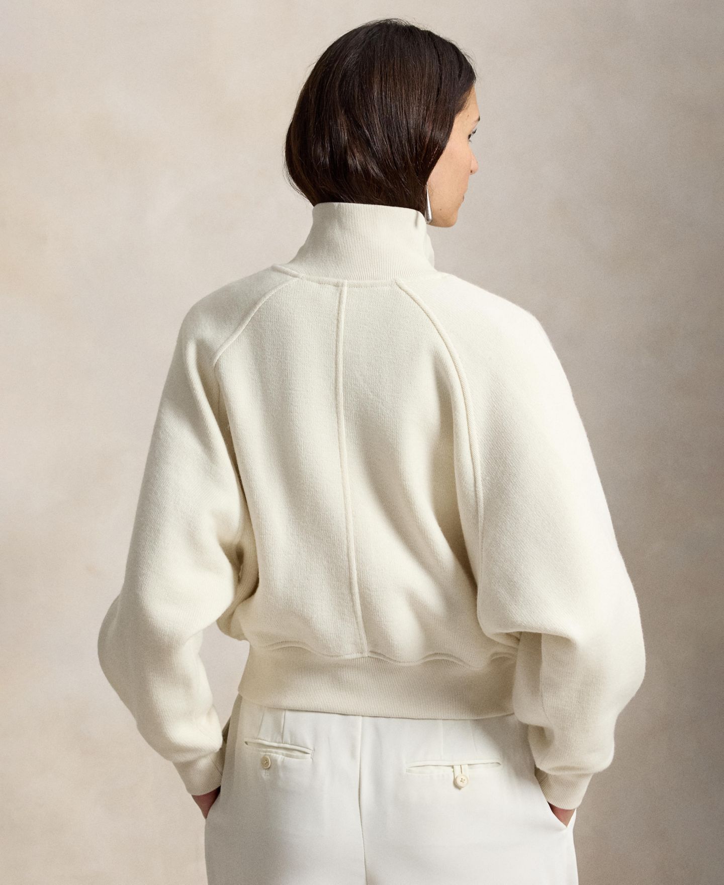 Женская куртка Polo Ralph Lauren Lofty-Knit Wool-Blend Bomber, цвет: Тёплый кремовый — фото 5